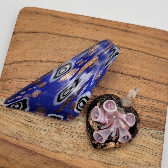 Jewelry - Murano Glass Handblown Pendant Lot of 2